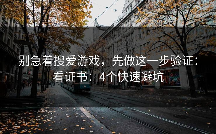 别急着搜爱游戏，先做这一步验证：看证书：4个快速避坑