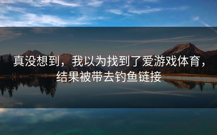 真没想到，我以为找到了爱游戏体育，结果被带去钓鱼链接